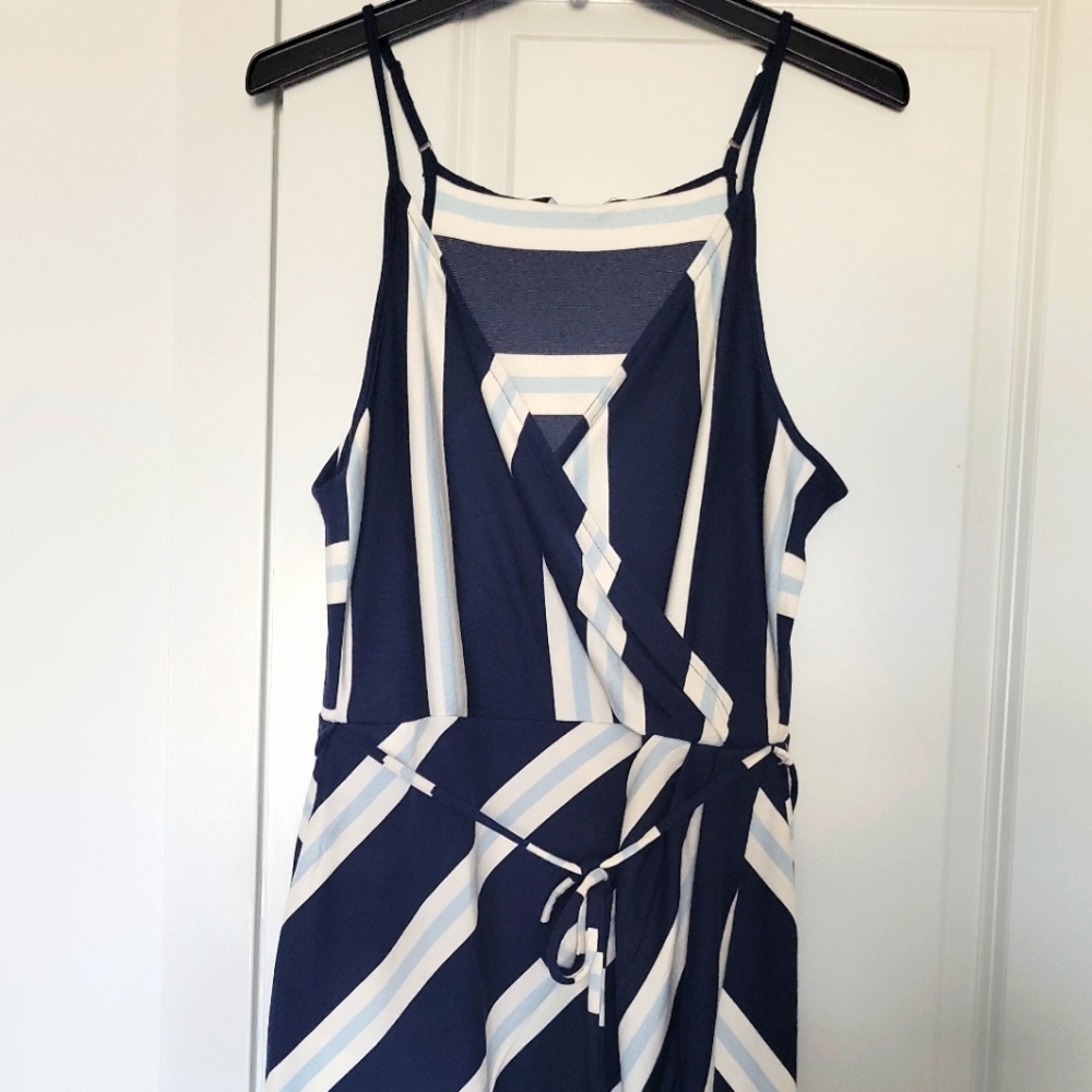 41 Hawthorne Annota Faux Wrap Knit Navy Dress